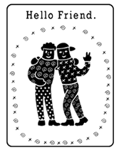 hello friend greeting card