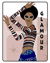 Glamour greeting card african american woman