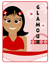 lady in red glamour greeting card