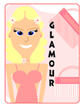blonde hair blue eyes glamour greeting card