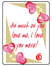 printable I love you more greeting card