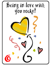 Printable being in love rocks greeting card