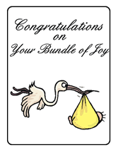 congrats bundle of joy yellow greeting cards