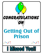 congratulations get out of prison greeting card