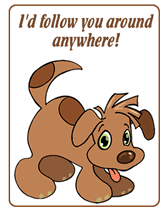 follow you anywhere greeting card