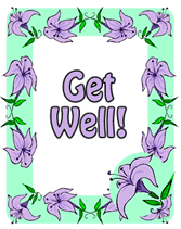 Floral get well greeting card printable