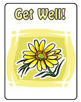 flowers get well greeting card printable