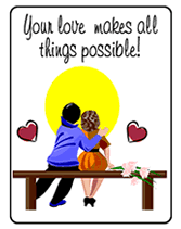 love makes all things possible greeting card