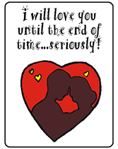 love you until the end of time greeting card
