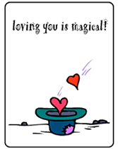 Loving you is magical printable greeting card