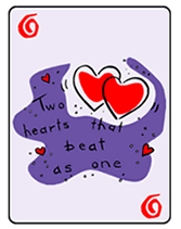 Printable two hearts greeting card