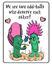 two oddballs printable greeting card