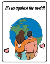Us against the world printable greeting card
