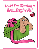 wearing a bow printable greeting card