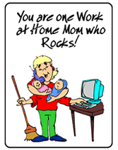 blank work at home mom who rocks greeting cards