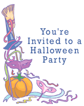 Halloween Party  Invitations Blue