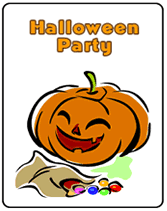 Halloween Party  Invitations Blue