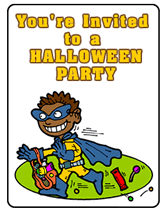 Halloween Party  Invitations Blue