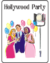 Free Blank Hollywood Party invitation