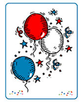 Printable red white blue balloons Party Invitation