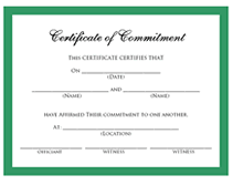 basic blank commitment ceremony certificate