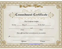 free printable commitment certificate template