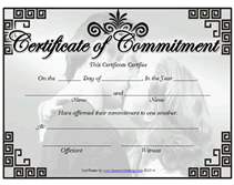 free printable certificate of commitment