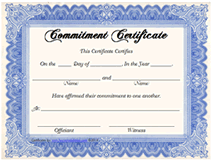 free commitment ceremony certificates