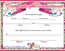 fill in the blanks printable certificate of commitment doves