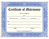 matrimony certificates