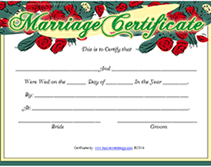 red roses  free printable marriage certificates