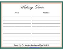 free wedding guest sign in page