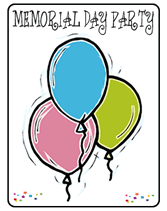 balloons memorial day party invitations balloons memorial day party invitations