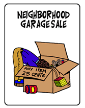 printable neighborhood garage sale  invitations