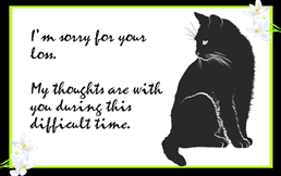 Printable Black White Cat Silhouette Pet Sympathy Condolence Greeting Cards