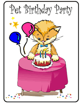 cat birthday party  invitations