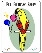 parrot birthday party  invitations