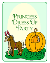 Princess Carriage dress up party invitations Princess Carriage dress up party invitations