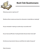 free Book Club Questionnaire