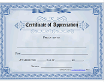 free certificate of appreciation