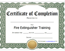 free fire extinguisher training award
