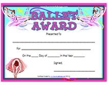 printable ballet award certificates