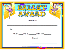 printable ballet certificates