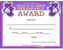 print ballet award certificates