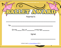 free printable ballerina certificates