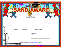 marching band award certificate