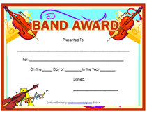 strings band award certificate