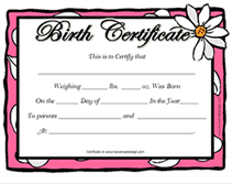 blank baby birth certificate template