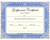 blue free printable godparents certificates