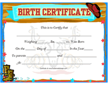 printable western baby birth certificate